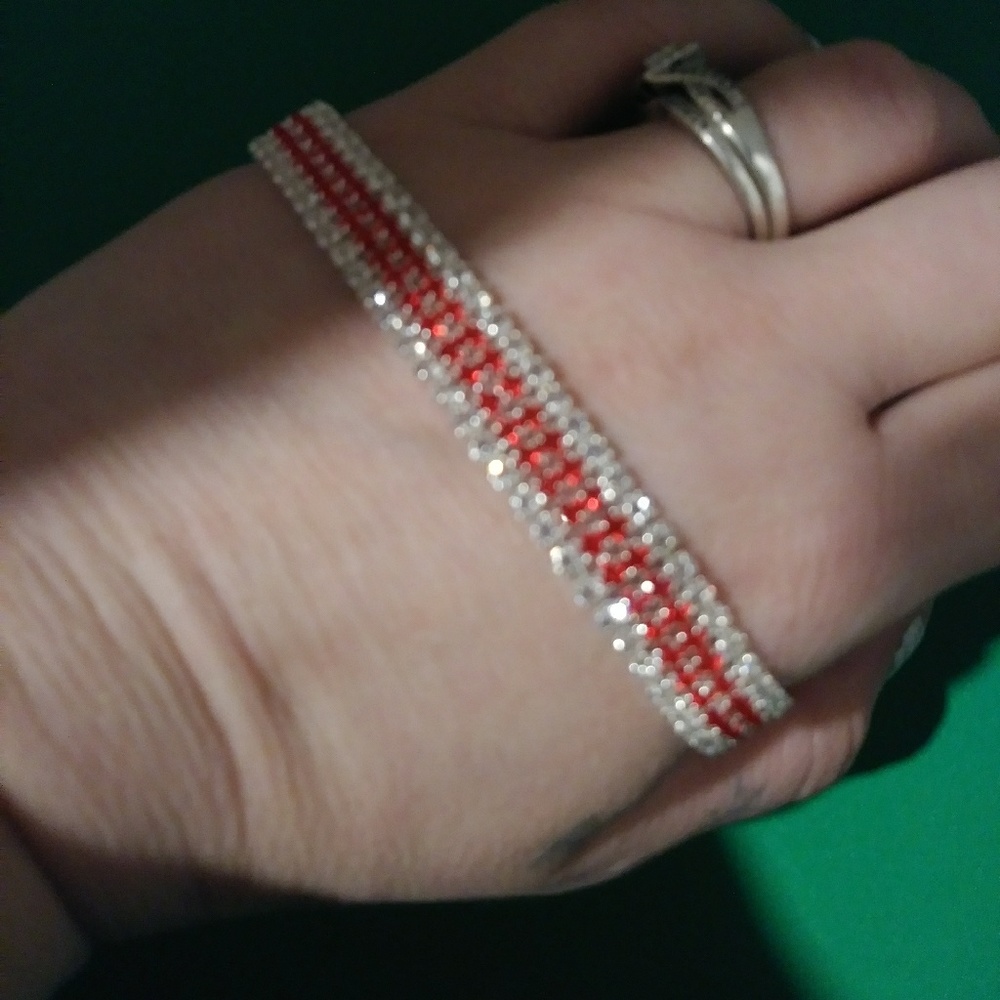 Red rhinestone bracelet